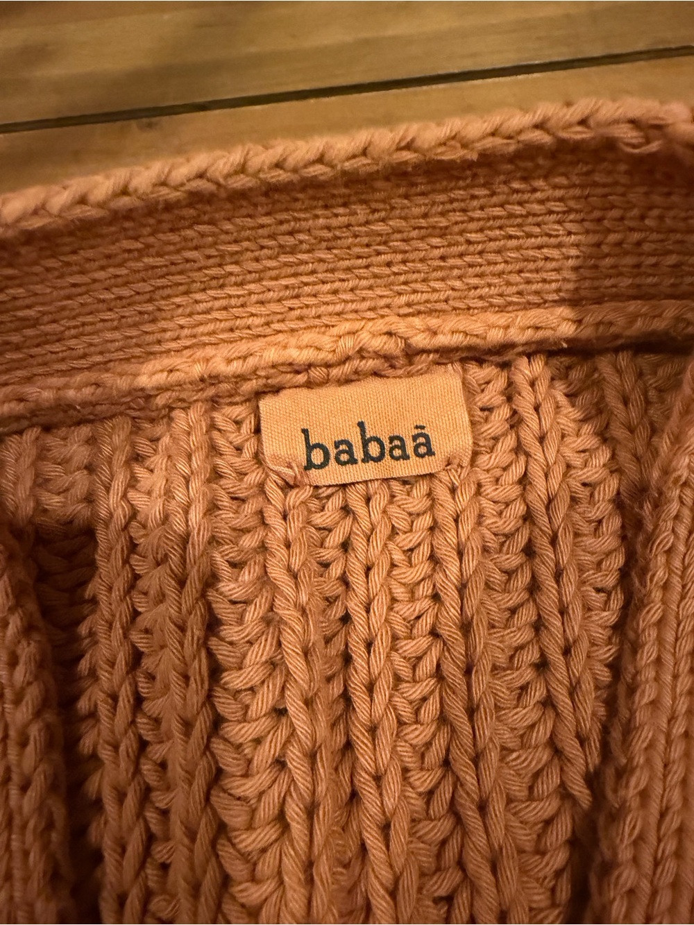 Babaa Chunky Knit Cardigan in Burnt Orange EUC - Picture 3 of 9